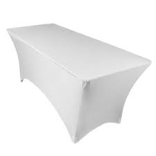 Linentablecloth 6 Ft Rectangular Stretch Tablecloth White Linentablecloth Http Www Amazon Com Dp B008tlb61e Ref Cm Table Cloth Table Covers Event Tablecloth