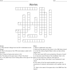 The best free online crossword is brand new, every day. Movies Crossword Wordmint
