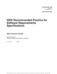 Check your computer with free pc spec checkers. Ieee Software Requirements Specification Template