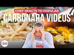 The dish arrived at its modern form, with its current name. Italian Chef Reacts To Popular Carbonara Videos Youtube Carbonara Italian Chef Chef