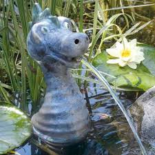 Wasserspeier Drache Nessie Gartendeko Teichfigur Teichfiguren Wasserspeier Garten Deko