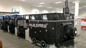 Made Our Cubicle At Work The Polar Express Christmas Cubicle Decorations Office Christmas Decorations Cubical Decor
