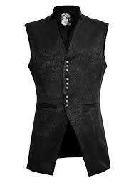 Gilet Victorien Noir Sans Manches Homme Punk Rave Mode Gothique Homme Gilet Long Homme Gilet Homme