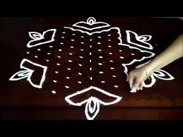 Rangoli Art Designs For Diwali With 5 To 3 Interlaced Dots Simple Kolam Designs Muggulu Designs Rangoli With Dots Rangoli Designs Rangoli Designs With Dots