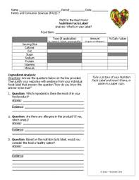 A 'reading food labels' worksheet to help children stay healthy the worksheet focuses in particular on the 'traffic light' system on food packaging. 33 Food Label Lesson Plans Labels Database 2020