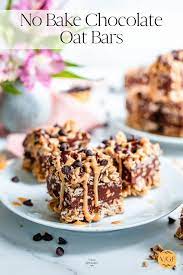 No Bake Chocolate Oat Bars Healthy Recipe Two Spoons Recipe Chocolate Oats Baking Oat Bars Healthy