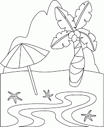 Coqueiro Na Praia Desenhos Para Colorir