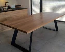 El Diablo Una Mesa De Centro Madera Maciza Hechos Por Poppyworkspl Oak Dining Table Solid Oak Dining Table Steel Dining Table