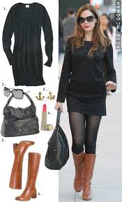 Steal Rose Mcgowan S Classic Winter Look With A Mossimo For Target Sweaterdress Rockport Cognac Boots And J Jil Fashion Autumn Winter Fashion Autumn Fashion