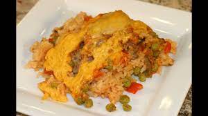 Add sausage and ham and cook over medium heat until lightly browned, about. Arroz Con Pollo Recipe A Delicious Mexican Casserole For Dinner