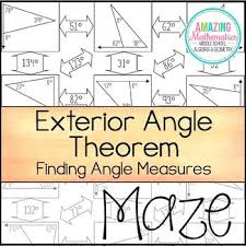Exterior Angle Theorem Maze Finding Angle Measures This Self Checking Activity Helps Stu Exterior Angles Finding Angle Measures Interior And Exterior Angles