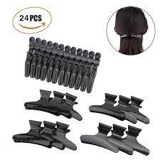 24pcs Salon Hair Styling Clips Vivian Sectioning Clips Plastic Hair Clamp Grips Hairdressing Styling Salon Tool 12 Butterfly Hair Clip Hair Clamps Hair Clips