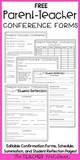 Free Parent Teacher Conferences Packet For 3rd 6th Grade Print And Digital Parent Teacher Conference Forms Parents As Teachers Conference Forms