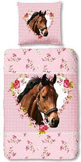 Affiliate Aminata Kids Kinder Bettwasche Set 135 X 200 Cm Pferd Rosa Rose Weiss Blume N Madchen Damen Jugend Liche R 100 Bettwasche Kinder Bettwasche Pferd