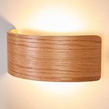 led wandleuchte rafailia 23cm holz wandleuchte wandlampe led