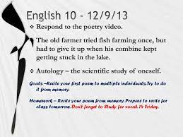 Back in the early 20th century in the uk. English 9 13 Respond To The Poetry Video Ppt Download