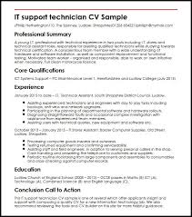 Write your resume and upload it immediately in less than 5 minutes. It Support Technician Cv Example Myperfectcv