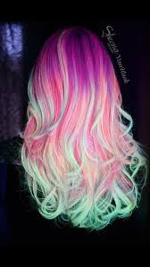 Schwarzlicht Regenbogen Haarfarbe Diy Nagel Design 2020 Gokkusagi Saclar Denizkizi Saci Golgeli Sac
