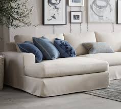 Chaise extension for extra comfort. Big Sur Square Arm Slipcovered U Shaped Double Chaise Sectional Double Chaise Sectional Slipcovered Sofa Sectional Sofa Slipcovers