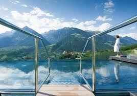 Pool With Salt Water And Panoramic View Outdoor Spa South Tyrol Hotel