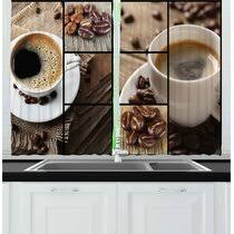Kitchen prep cook eat brew bake store closet hang organize clean. Kitchen Curtains Coffee Theme Wayfair