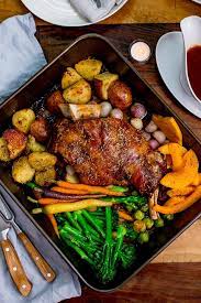 Use tender new carrots, parsnips, and baby potatoes to showcase the flavors of spring. Slow Roast Shoulder Of Welsh Lamb With Vegetables And Cider Gravy One Pot Nicky S Kitchen Sanctuary