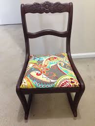 1940 S Tell City Chair Co Mahogany Duncan Phyfe Sewing Rocker Chalk Painted And New Fabric On Seat Antique Rocking Chairs Dining Room Style Chair
