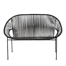 Stapelbare Gartenbank 2 3 Sitzer Aus Kunstharz Gewebe Und Schwarzem Metall Jetzt Bestellen Unter Https Moebel Ladend Gartenbank Gartenbank Metall Aussenmobel