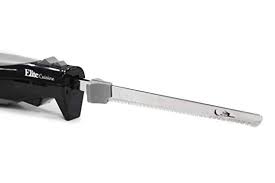 Black And Decker Comfort Grip Electric Knife Amazon Com Elite Cuisine Ek 570b Maxi Matic Electric Knife With 2 Serrated Blades And Easy Eject Black Stainless Steel Kitchen Kitchen Supplies