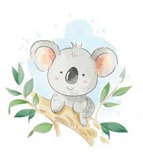 Cartoon Koala Sitting On The Tree Branch Illustration Koala Drawing Koala Illustration Cute Drawings