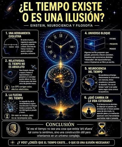 El tiempo es una ilusión (No hay año nuevo ni año viejo) Justo ya voy  entendiendo, que el tiempo es una ilusión; imagen, una visión, que el mundo  va construyendo. Así, lo