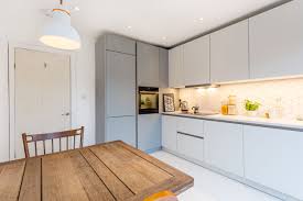 a beautiful nolte soft lac handleless kitchen in papyrus grey and white with bi folding doors into t bespoke kitchen design handleless kitchen kitchen design
