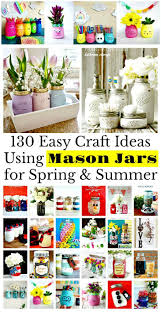 The jars are held in place with clamps, which you could paint if you wanted, to make them better match your bathroom décor. 130 Easy Craft Ideas Using Mason Jars For Spring Summer Diy Crafts