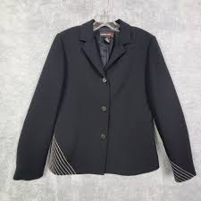 Sandra King Womens Blazer Jacket Size Med Petite Black Single Breast  Polyester | eBay