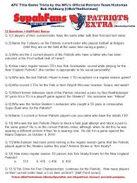 Mar 02, 2021 · a comprehensive database of more than 60 nfl quizzes online, test your knowledge with nfl quiz questions. Supahfans Streetwear 12 5 Trivia Questions By The Nfl S Official New England Patriots Historian Robert Hyldburg Jr For Patriots Supah Fans Share Challenge Your Friends Answers Post Game Facebook