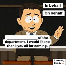 English Lesson: On behalf vs In behalf 🧐 #learningbuddy #onbehalf  #inbehalf #phrasalverbs #SpeakEnglish #vocabulary #grammar #lessons  #viralpost #fypviralシ #learnenglish