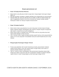 Pencemaran udara ini menjadi tumpuan sedunia bagi menangani dan mengambil langkah pengawalan. Kesan Pencemaran Air Studocu