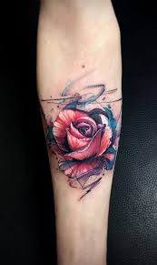 Abstract Rose Tattoo C Tattoo Artist Vlad Tokmenin Rose Tattoos For Men Watercolor Rose Tattoos Pink Rose Tattoos