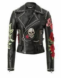 Philipp Plein Leather Biker Carole Guado Modesens Leather Jackets Women Fashion Rocker Chic