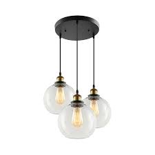 3 Light Chandelier Clear Globe Cluster Pendant Clear Glass Shades Kitchen Island 737995169084 Ebay