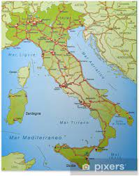 Italian definition, of or relating to italy, its people, or their language. Landkarte Von Italien Mit Autobahnen Poster Pixers We Live To Change