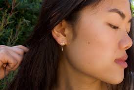 Unique Circle Stud Threader Earring, Minimalist Hammered Pounded Through  Ear Stud Earring, 14 Kt Gold Filled, Everyday Earring, Gift for Her