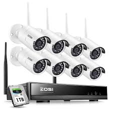 Zosi 8 Channel 1080p 1tb Nvr Security Camera System With 8 Wireless Bullet Cameras Zswnvk H82081 W The Home Depot Wireless Security Camera System Wireless Security Cameras Security Camera System
