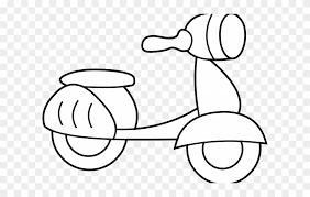 Free printable scooter coloring page for kids to download, veggietales coloring pages Scooter Clipart Coloring Page Scooter Black And White Clipart Png Download 698784 Pinclipart