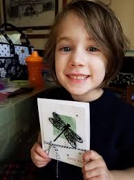 My daughter just finished this card and ready to mail it to her grandma.  🌸🌸🌸