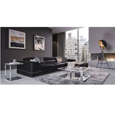 Free delivery within service area. New Modani Bergamo Black Leather Sectional Sofa Original Price 3 490 Design Plus Gallery