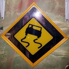 Black And Yellow Signage Winding Road Mirrored Yellow Black Road Highway Sign Wall Decor In 2019 Wall Signs Wall Decor Decor