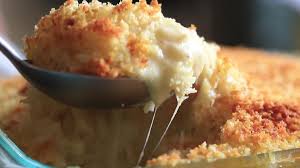 cheese with panko bread crumb topping