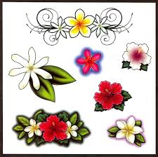 This popular flower design is often seen in hawaiian flower tattoos. Hawiian Floral Temporary Tattoos 7