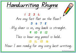 Posture Is An Often Neglected Element Of Good Handwriting This Could Also Help With Good Classroom Management Rhymes Handwriting Kids Writing